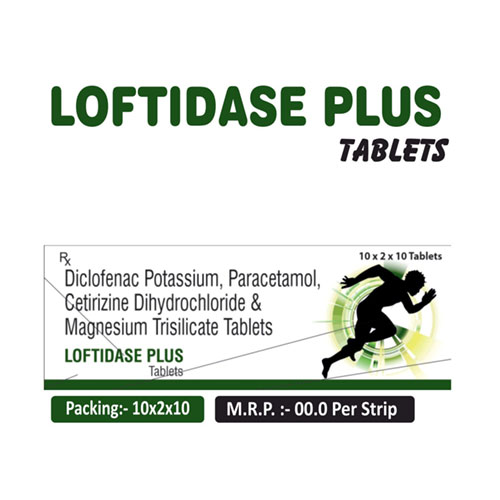 Paracetamol 325mg + Cetirizine 5mg + Magnesium 100mg + Diclofenac Tablets