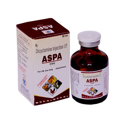 DICYCLOMINE HCL IP(10mg/ml) -30ml Liq.Injection(Vet.)