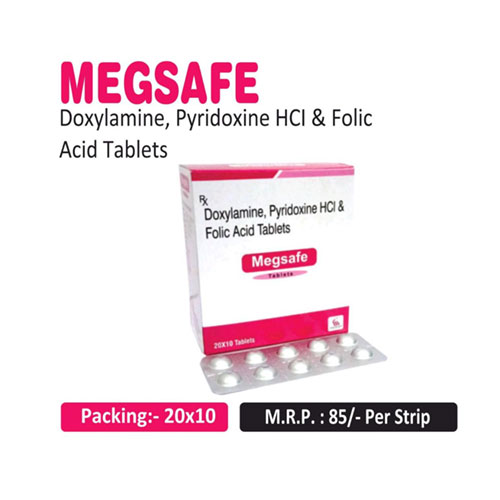Doxylamine succnate 10mg+ Pyridoxine Hcl 10mg+ Folic Acid 5mg Tablets