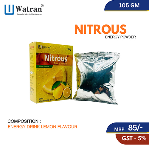 Nitrous-Powder Energy drink (Lemon flavour with vitamins & zinc)