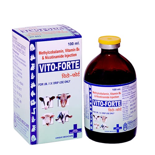 METHYLCOBALAMIN 1000mcg, VIT B6  NICO VET -100ml Liq. Injection