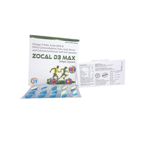 Omega-3 fatty Acid + Cyanocobalamin + Folic Acid + Boron + Calcium Carbonate Softgel Capsules