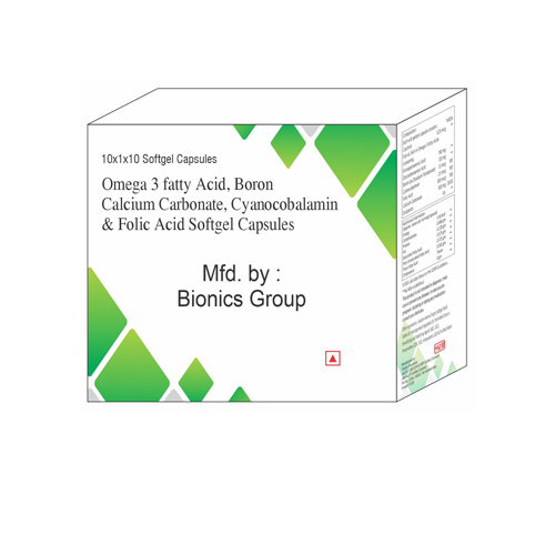 OMEGA-3 FATTY ACID+BORON CALCIUM CARBONATE+CYANOCOBALAMIN+FOLIC ACID Softgel Capsules