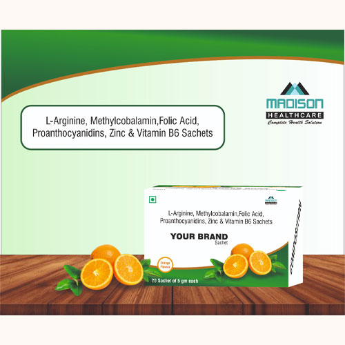 L-Arginine + Methylcobalamin + Folic Acid + Proanthocyanidins + Zinc Sachets