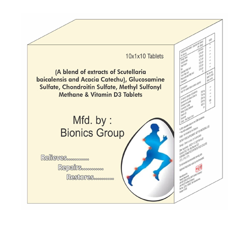 GLUCOSAMINE SULFATE + CHONDROITIN SULFATE + METHYL SULFONYL METHANE + VITAMIN D3 Tablets