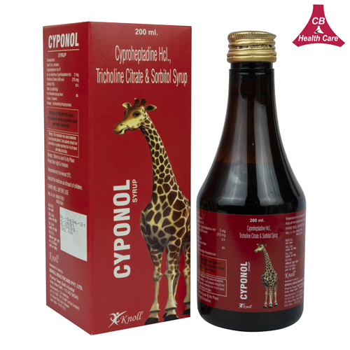 Cyproheptadine +Tricholine Citrate + Sorbitol Syrup