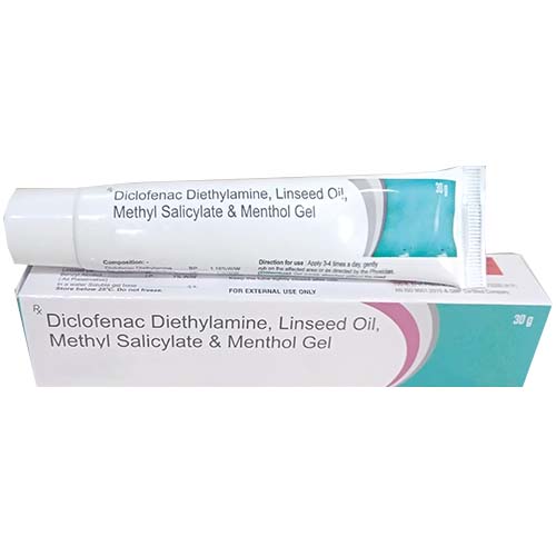Diclofenac Sodium 1.0%w/w + Diclofenac Diethylamine eq to 1.16%w/w + Linseed Oil 3.0%w/w Gel