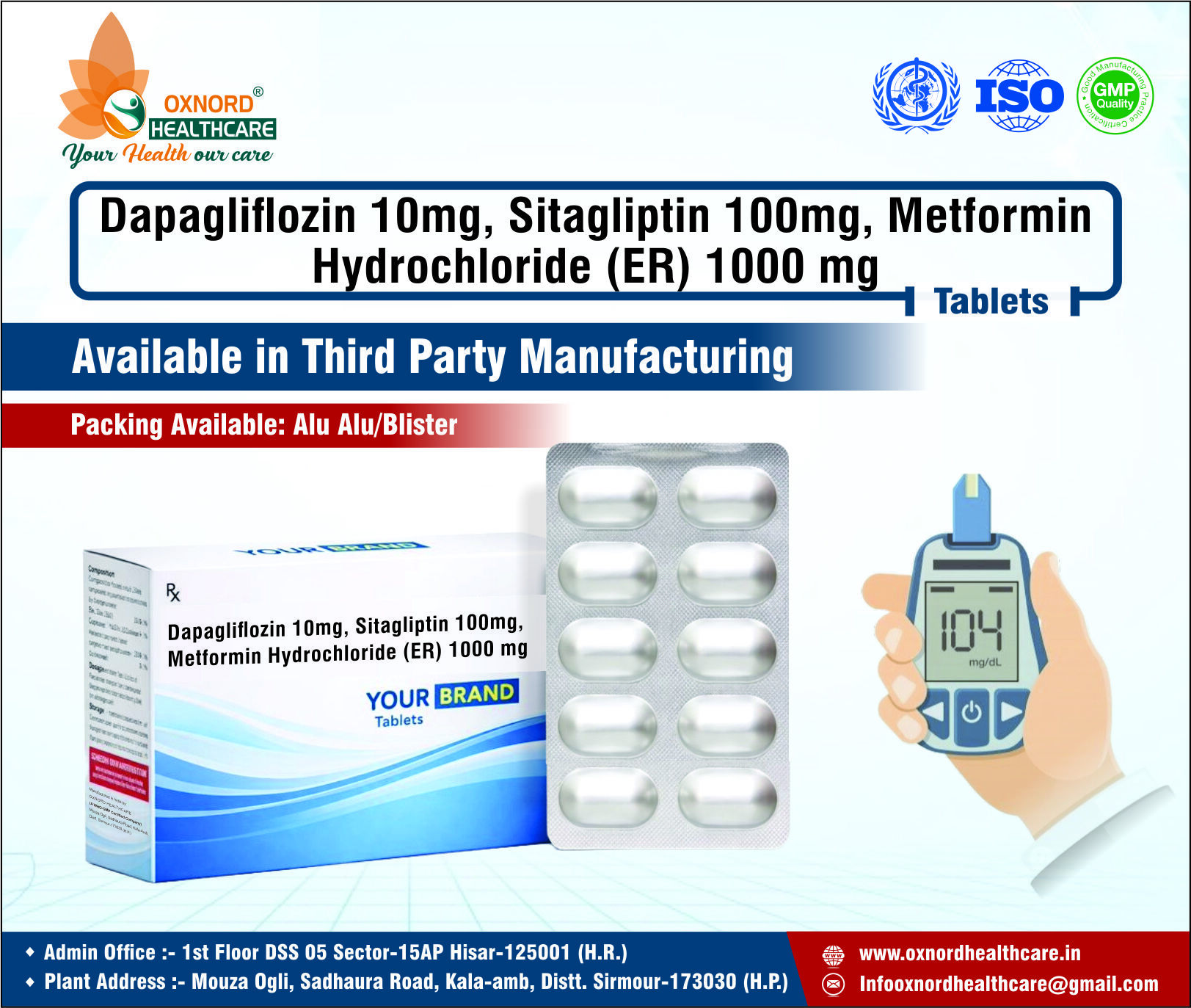 DAPAGLIFLOZIN 10MG SITAGLIPTIN 100MG METFORMIN HCL ER 1000MG
