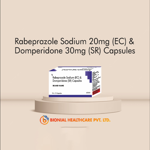 Rabeprazole Sodium (EC) 20mg+ Domperidone SR 30mg IP Capsules