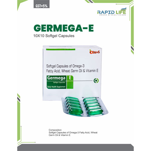 Omega3 Fatty Acids 30mg+ Wheat germ oil 100mg+ Vitamin E (Natural) 400IU Softgel Capsules