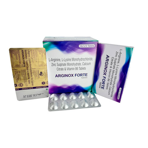 L Arginine (1000Mg) + LLysine  Monohydrochloride (200Mg) + Zinc Sulphate Monohydrate(61.8Mg) Tablets