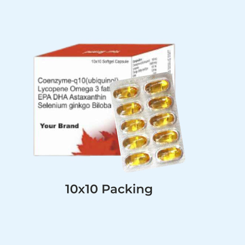 Coenzyme-q10 + Lycopene Omega 3 Fatty Acids + Astaxanthin + Selenium ginkgo Biloba Softgel Capsules
