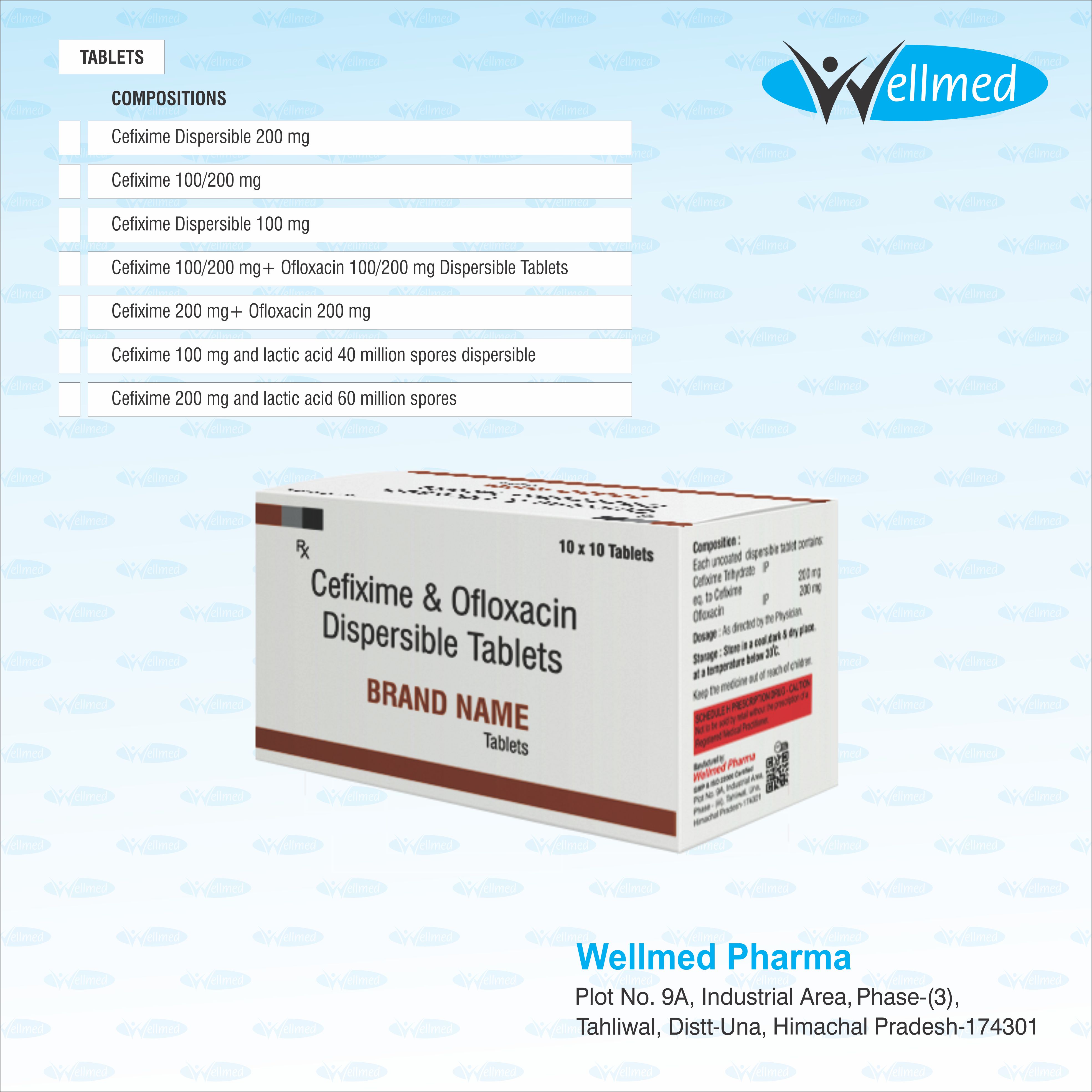 Cefixime  Ofloxacin   Dispersible Tablets