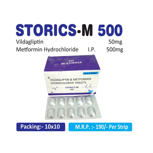 Vildagliptin 50mg + metformin HCL 500 mg Tablets