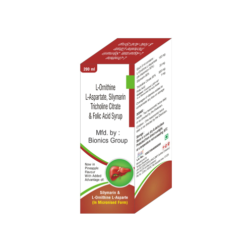 L-ORNITHINE L-ASPARTATE + SILYMARIN + TRICHOLINE CITRATE + FOLIC ACID Syrup