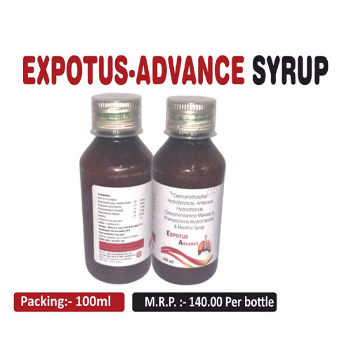 Dextromethophan 10gm + Cpm 2mg + Phenylephrine 5mg + Ambroxyl 15mg + Menthol 1.5mg Syrup