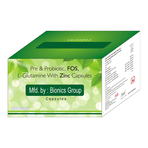 PRE + PROBIOTICS + FOS + L-GLUTAMINE WITH ZINC Capsules