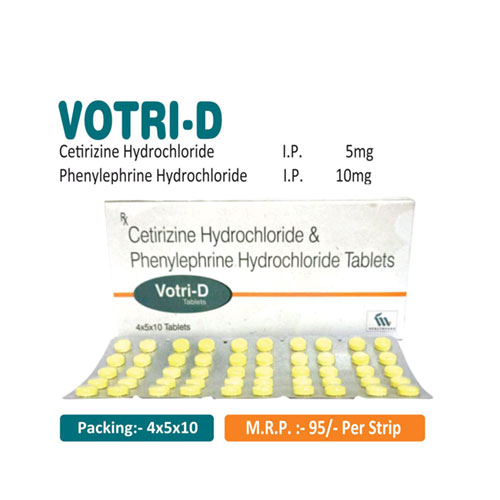 Levocetirizine Di Hcl 5 mg + Phenyephrine Hcl 5mg + Caffeine 30mg + Diphenhydramine Hcl 25mg Tablets