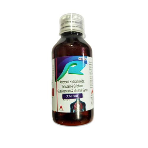 Ambroxol HCL 15 mg + Terbutaline Sulpahe1 mg+ Guaiphensin Hcl 50 mg+ menthol 1 ml / Each 5ml Syrup