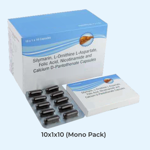 Silymarin + L-Ornithine L-Aspartate+ Folic Acid+ Nicotinamide + Calcium D-Pantothenate Capsules