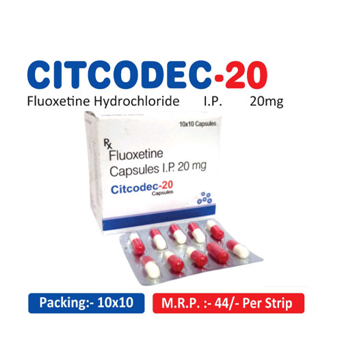 Fluoxetine Hydrochloride 20mg Capsules 
