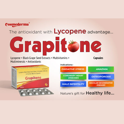 Lycopene + Black Grape Seed Extracts + Multivitamins + Multiminerals + Antioxidants Capsules