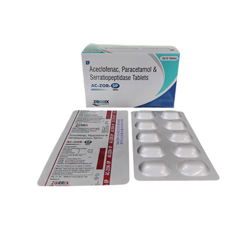 Aceclofenac 100 mg + Paracetamol 325 mg + Serratiopeptidase 15 mg Tablets