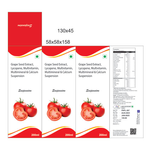 L-Glutathione + Alpha Lipoic Acid + Pycnogenol + Green Tea Extract + Grape Seed Extract Syrup