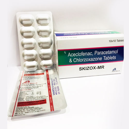 ACECLOFENAC 100MG + PARACETAMOL325MG + CHLORZOXAZONE 250MG Tablets