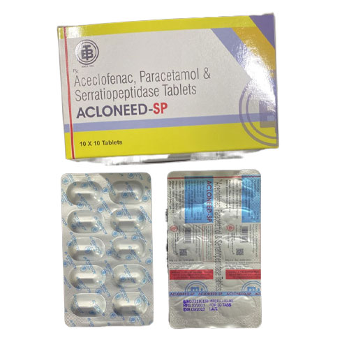 Aceclofenac + Paracetamol + Serratiopeptidase Tablets
