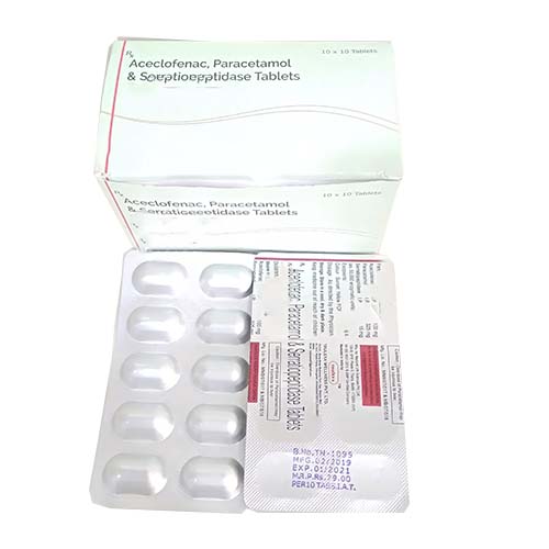 Aceclofenac+Paracetamol+Seratiopeptidase Tablets