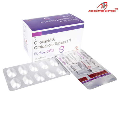 Ofloxacin 200mg + Ornidazole 500mg Tablets