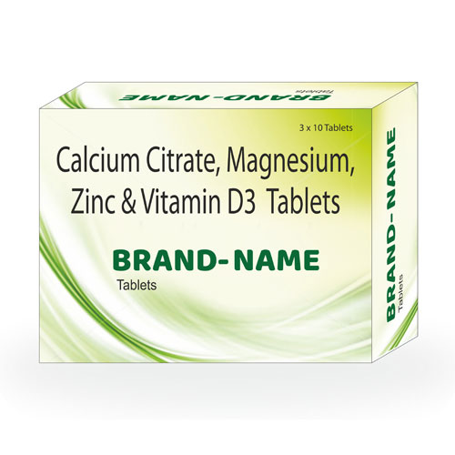 CALCIUM CITRATE 1000MG + MAGNESIUM HYDROXIDE 100MG + ZINC SULPHATE 4MG + VITAMIN D3 200 IU Tablets