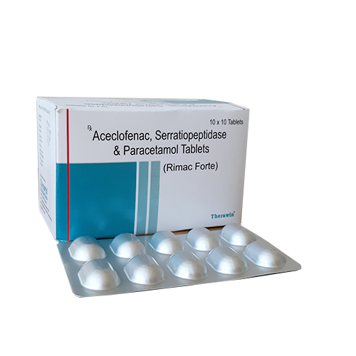 Aceclofenac 100mg+ Serratio. 15mg + Paracetamol 325mg Tablets