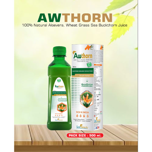 AWTHORN (ALOEVERA, WHEAT GRASS WITH SEA BUCKTHORN) Juices
