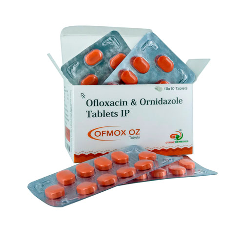 Ofloxacin 200 Mg + Ornidazole 500Mg Tablets