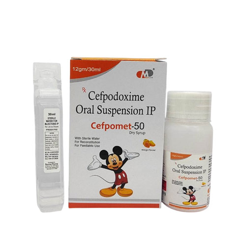 CEFPOMET-50 with water Dry Syrup