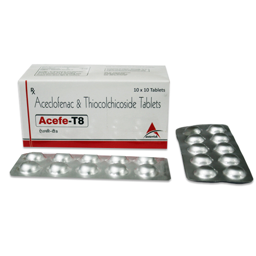 Aceclofenac 100mg + Thiocolchicoside 8 mg Tablets