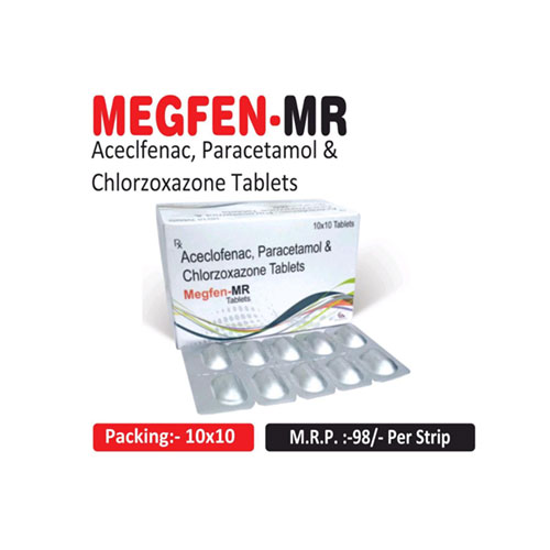 Aceclofenac 100 mg +Paracetamol 325 + Chlorzoxazone 250 mg Tablets