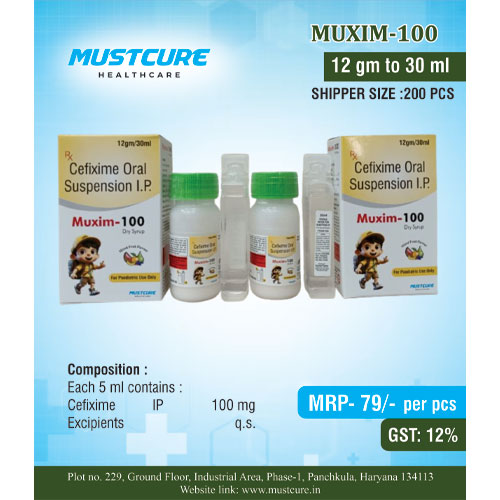 MUXIM-100 DRY SYRUP 