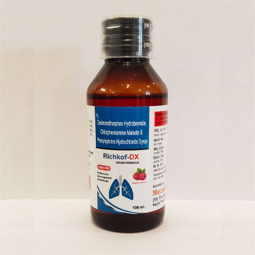 Dextromethorphan+ Phenylephrine + Chlorpheniramine Maleate Syrup (Rasberry Flavour)