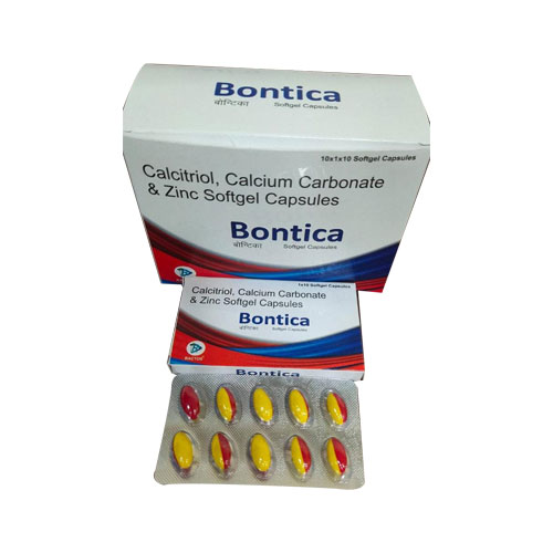 Calcitriol IP0.25mcg, Calcium Carbonate IP 500mg,Zinc I.P 7.5mg Softgel Capsules