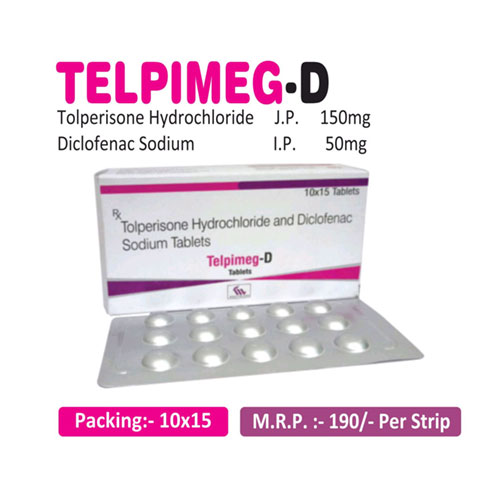 Tolperisone HCl 150mg + Diclofenac 50mg Tablets