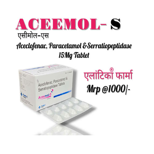 Aceclofenac 100 mg + Paracetamol 325 mg + Serratiopeptidase 15 mg Tablets