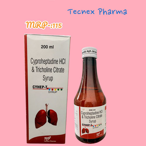 Cyproheptadine HCl 2 mg + Tricholine Citrate 275 mg Syrup