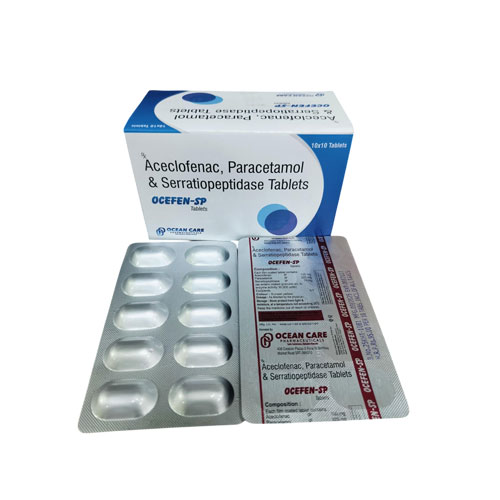 Aceclofenac + Paracetamol + Serratiopeptidase Tablets