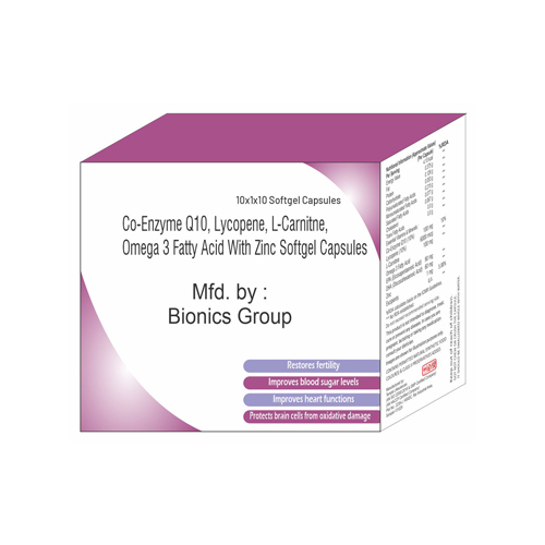 CO-ENZYME Q10+LYCOPENE+L-CARNITNE+OMEGA-3 FATTY ACID WITH ZINC Softgel Capsules