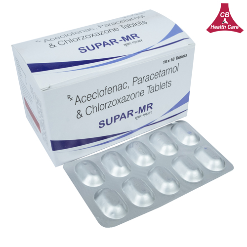 Acelofenac 100 mg + Paracetamol 325 mg + Chlorzoxazone 250 mg Tablets