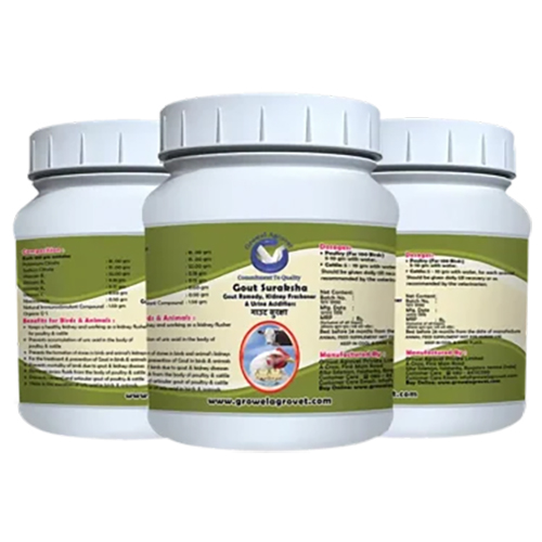 Gout Suraksha – Gout Medicine, Kidney Freshener & Urine Acidifiers for Poultry, Cattle, Pigs, Goats