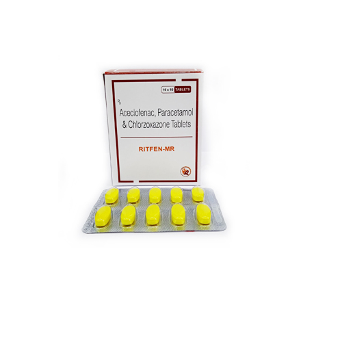 Aceclofenac 100mg + Paracetamol 325mg + Chlorzoxazone 500 mg Tablets (Uncoated) Beta-Lactam